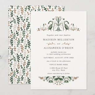 Celtic Goose Folk Art Wedding Kaart