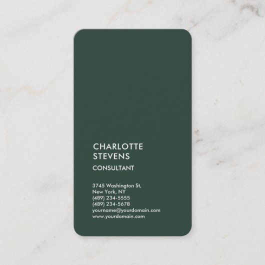 Celtic Grayish Green Minimalist Elegant Simple Visitekaartje (Voorkant)