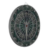 Celtic Green en Zilver Zwaard Dartbord (Voorkant Links)