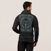 Celtic Green en Zilver Zwaard Hoodie (Achterkant volledig)