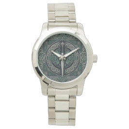 Celtic Green en Zilver Zwaard Horloge