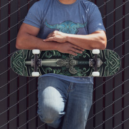 Celtic Green en Zilver Zwaard Persoonlijk Skateboard