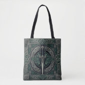 Celtic Green en Zilver Zwaard Tote Bag (Voorkant)