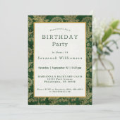 Celtic Green Gold Paisley Floral Birthday Kaart (Staand voorkant)