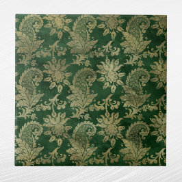 Celtic Green Gold Paisley Floral Pattern Tegeltje
