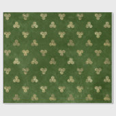 Celtic Green Gold Triple Spiral Cadeaupapier (Vlak)