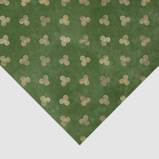 Celtic Green Gold Triple Spiral Tissuepapier (Detail)