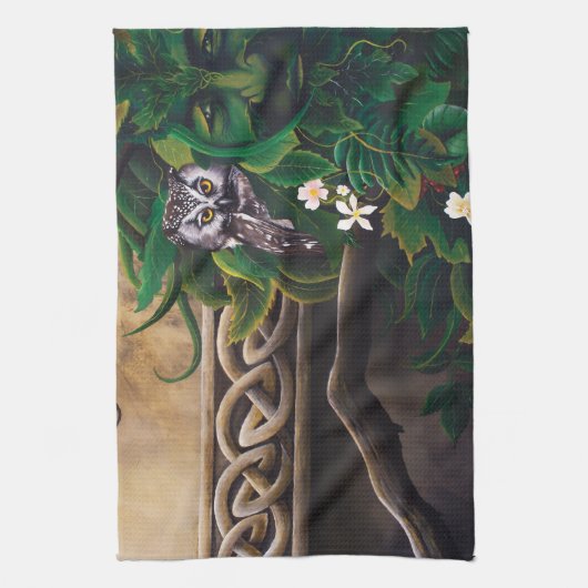 Celtic Green Man Theedoek (Verticaal)