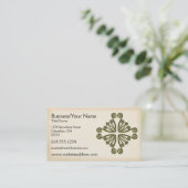 Celtic Green Scrolled Design: Visitekaartje (Staand voorkant)