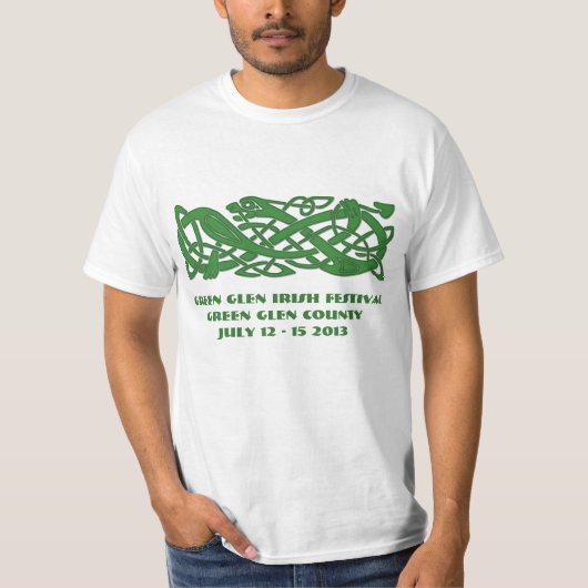 Celtic Green Snake op Irish Festival Light T-Shirt (Voorkant)