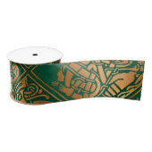 Celtic Green Tribal Art Satijnen Lint (Spoel)