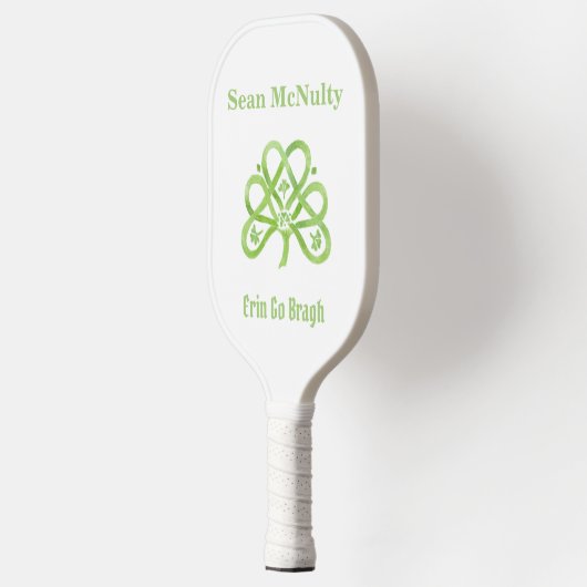 Celtic Green Waterverf Shamrock CUSTOM Pickleball Paddle (Links)