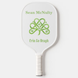Celtic Green Waterverf Shamrock CUSTOM Pickleball Paddle