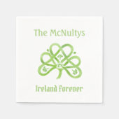 Celtic Green Waterverf Shamrock Servet (Voorkant)