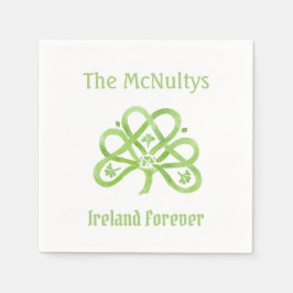 Celtic Green Waterverf Shamrock Servet