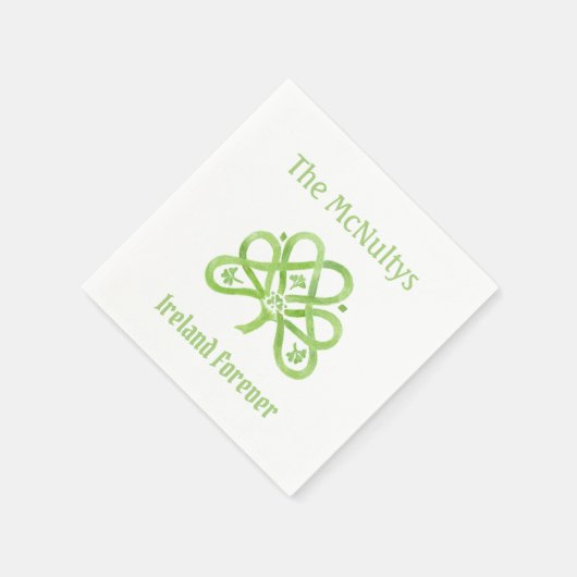 Celtic Green Waterverf Shamrock Servet (Hoek)