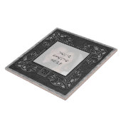 "Celtic Grey Stone" Monogram Foto Lijst Tile Tegeltje (Zijkant)