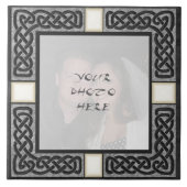"Celtic Grey Stone" Monogram Foto Lijst Tile Tegeltje (Voorkant)