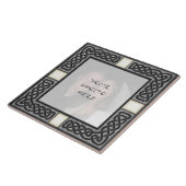 "Celtic Grey Stone" Monogram Foto Lijst Tile Tegeltje (Zijkant)