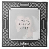 "Celtic Grey Stone" Monogram Foto Lijst Tile Tegeltje (Voorkant)