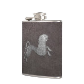 Celtic Griffin op donker leder Heupfles (Links)