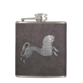 Celtic Griffin op donker leder Heupfles (Voorkant)