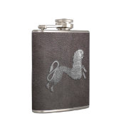 Celtic Griffin op donker leder Heupfles (Rechts)