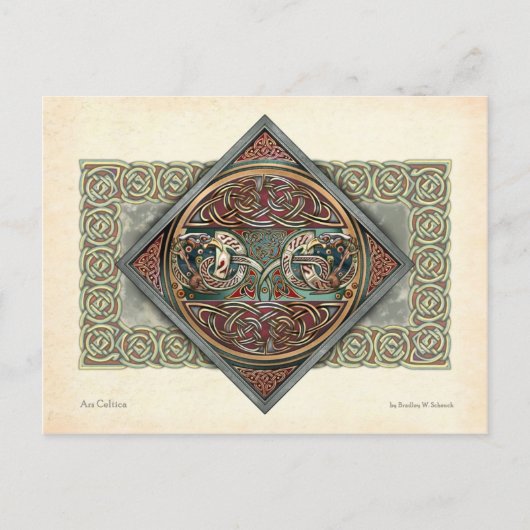 Celtic Griffins Design Briefkaart (Voorkant)