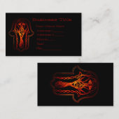 Celtic Hamsa Hand (Oranje/rood) Visitekaartje (Voorkant / Achterkant)