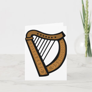 Celtic Harp Instrument Note Cards Kaart