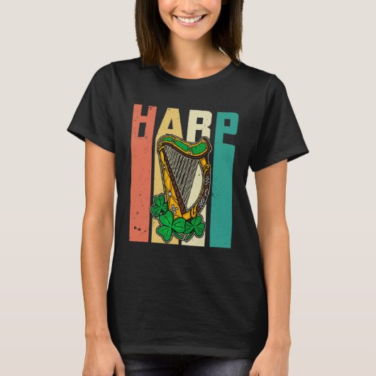 Celtic Harp Instrument Plucked String Harpist Musi T-shirt (Voorkant)