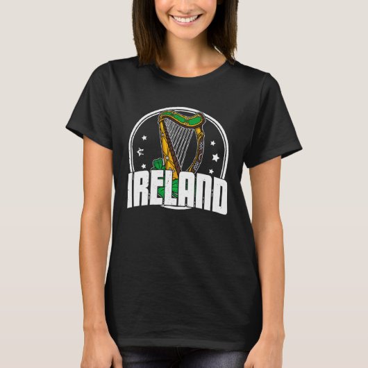 Celtic Harp Instrument Plucked String Harpist Musi T-shirt (Voorkant)