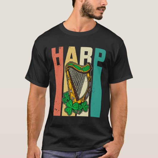 Celtic Harp Instrument Plucked String Harpist Musi T-shirt (Voorkant)