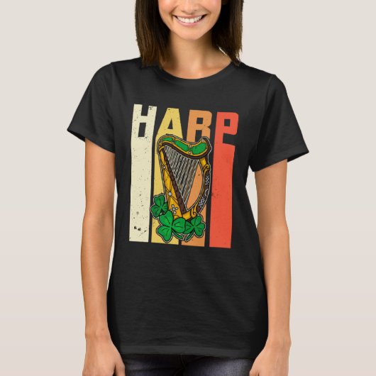 Celtic Harp Instrument Plucked String Harpist Musi T-shirt (Voorkant)