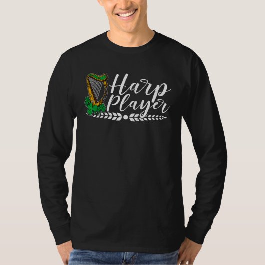 Celtic Harp Instrument Plucked String Harpist Musi T-shirt (Voorkant)