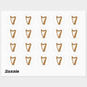 Celtic Harp Ronde Sticker (Vel)