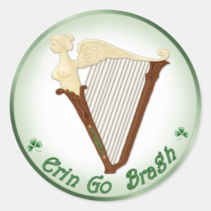 Celtic Harp Ronde Sticker