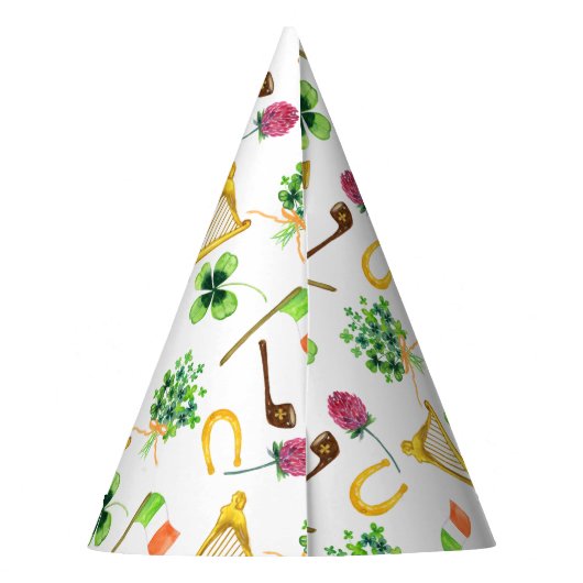 Celtic Harp St. Patrick's Day Pattern Feesthoedjes (Achterkant)