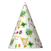 Celtic Harp St. Patrick's Day Pattern Feesthoedjes (Voorkant)