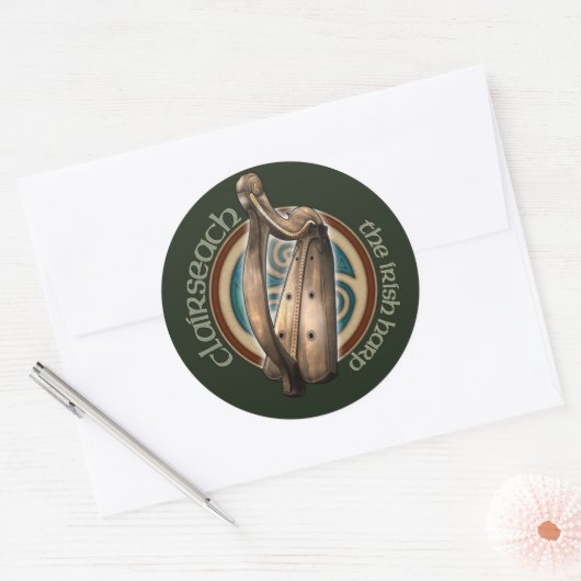 Celtic Harp Stickers (Envelop)