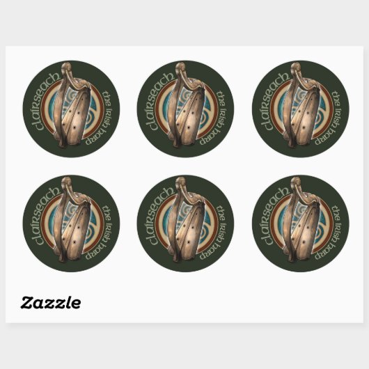 Celtic Harp Stickers (Vel)