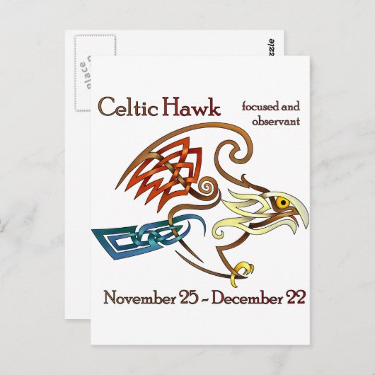 Celtic Hawk Briefkaart (Voorkant / Achterkant)