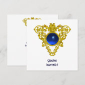 CELTIC HEART blauw saffier, wit Kaart (Voorkant / Achterkant)