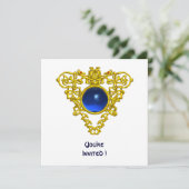 CELTIC HEART blauw saffier, wit Kaart (Staand voorkant)