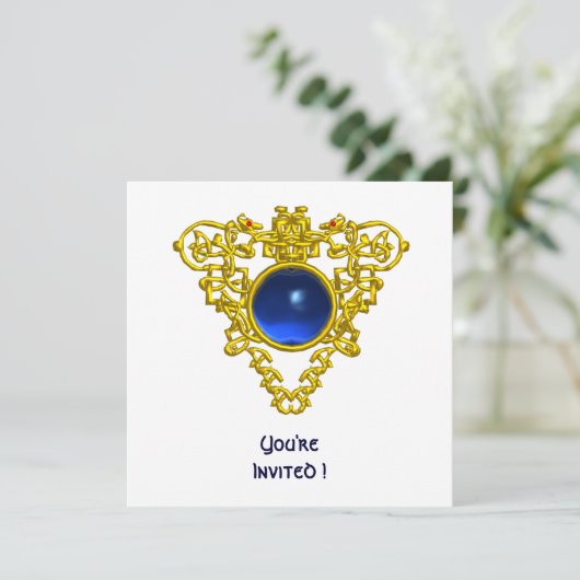 CELTIC HEART blauw saffier, wit Kaart (Staand voorkant)