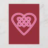 Celtic Heart Briefkaart - Rode achtergrond (Voorkant)