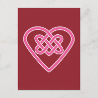 Celtic Heart Briefkaart - Rode achtergrond
