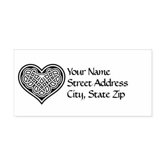 Celtic Heart Design Address Rubberstempel (Afrduk)