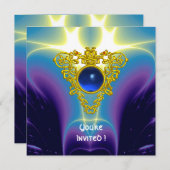 CELTIC HEART, helder blauw, paars violet Kaart (Voorkant / Achterkant)