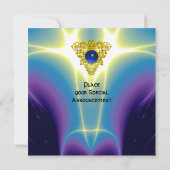 CELTIC HEART, helder blauw, paars violet Kaart (Achterkant)